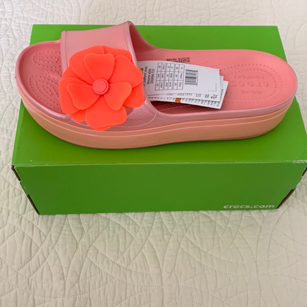 Crocs platform slides